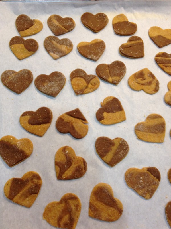 Sunflower seed buttergingerbread Heart Shaped Dog Treats