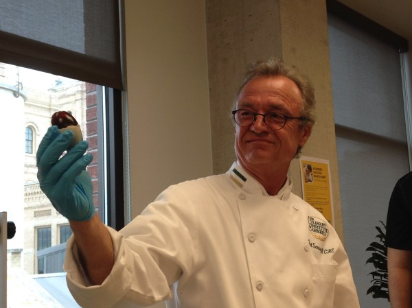 This is Chef Sartory talking about the Century Egg. smelly! (I declined a sample!)